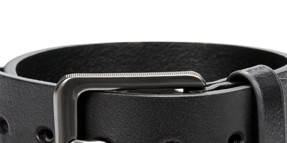 Cinto de couro perfurado masculino Perry Ellis, preto, tamanho 36