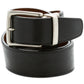 Perry Ellis Cinto reversível casual masculino preto tamanho pequeno