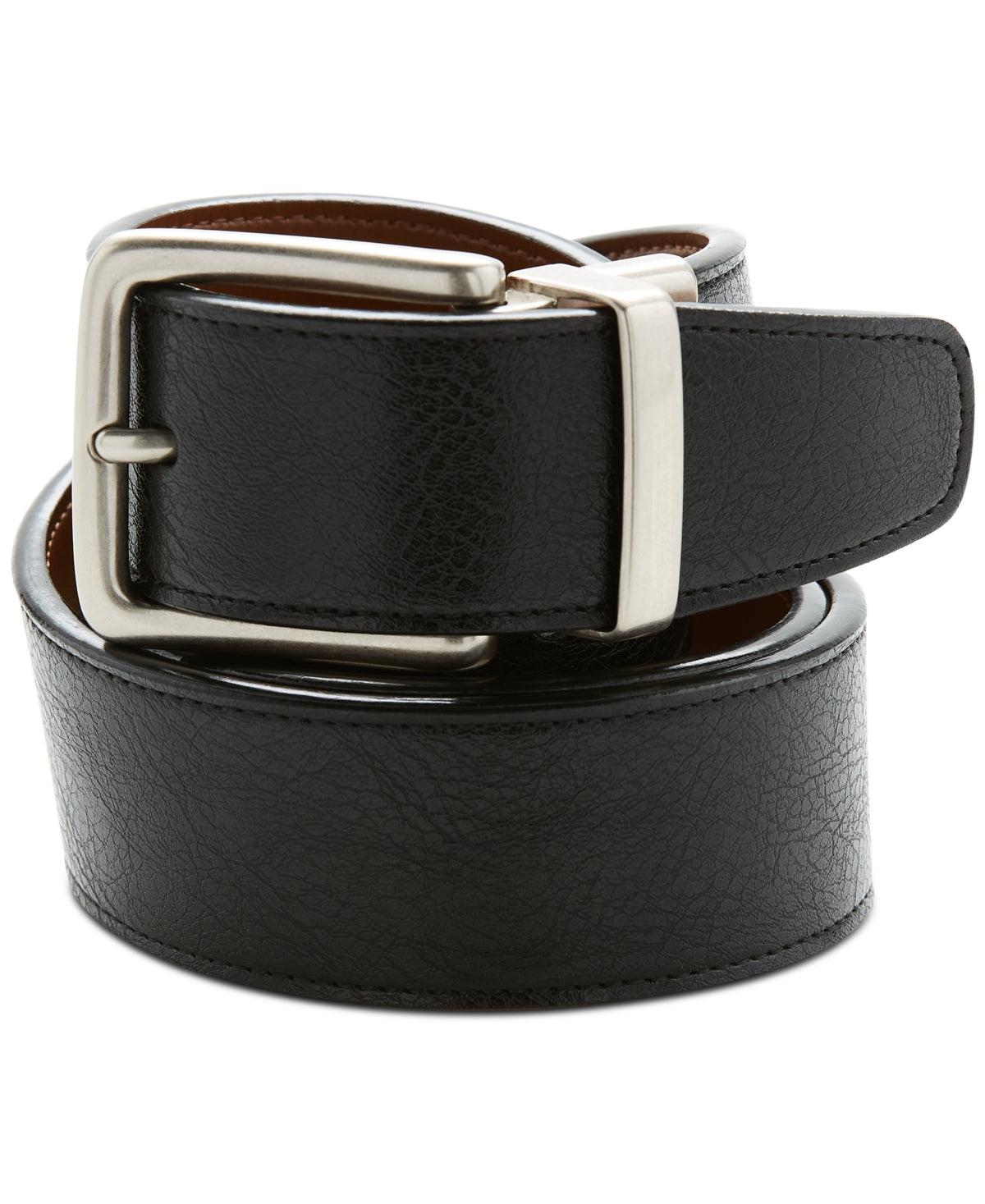 Perry Ellis Cinto reversível casual masculino preto tamanho pequeno