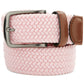 Perry Ellis Portfolio Cinto Masculino com Acabamento em Couro e Fivela Rosa Tamanho Regular