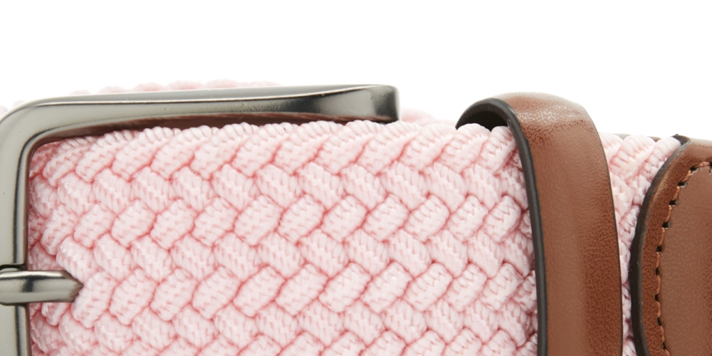 Perry Ellis Portfolio Cinto Masculino com Acabamento em Couro e Fivela Rosa Tamanho Regular