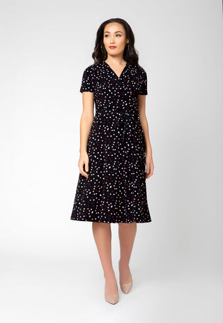 Vestido midi envelope Monique da Leota para mulheres, preto, tamanho 2X