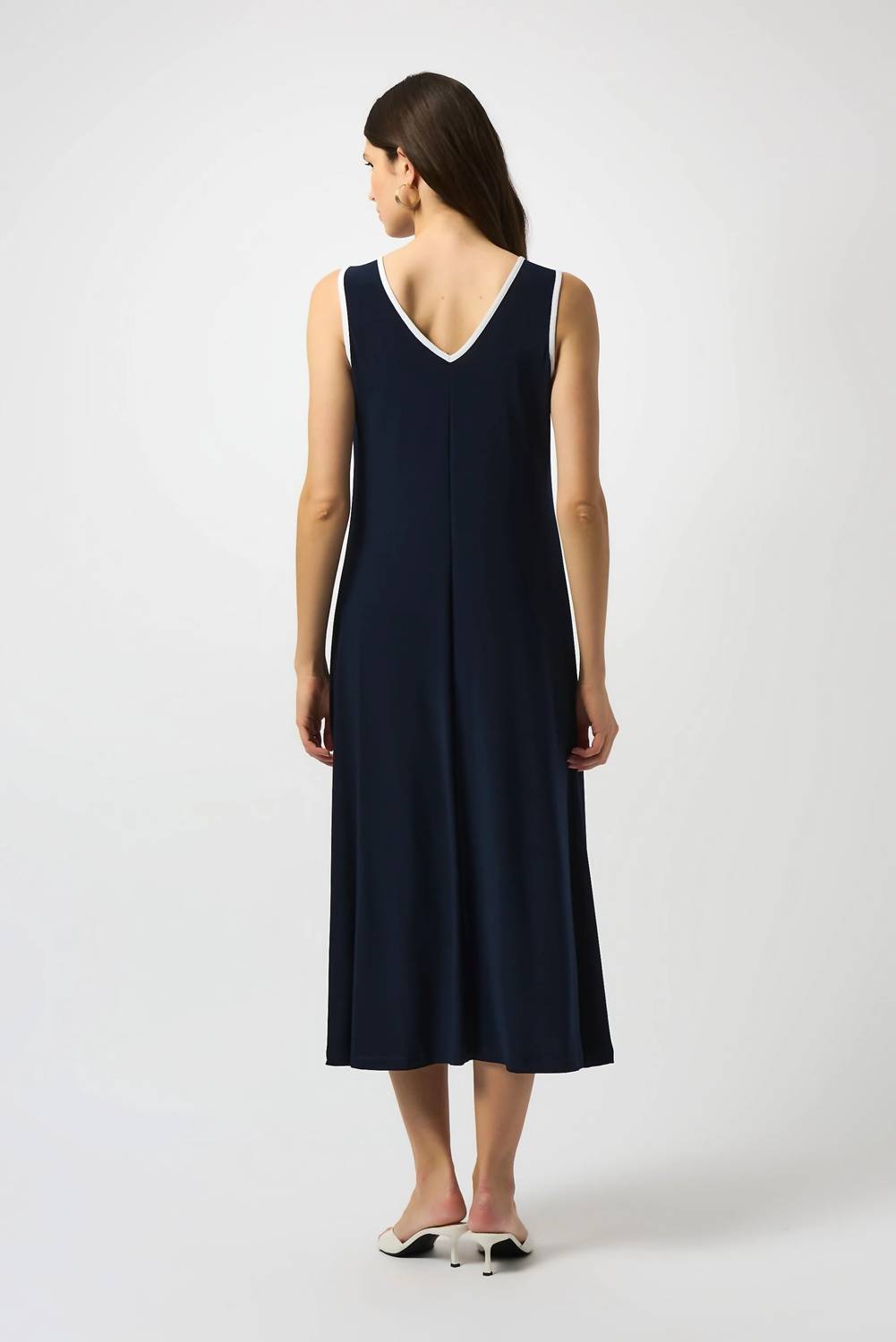 Joseph Ribkoff - V-neck Sleeveless Maxi A-line Dress