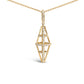 14K Yellow Gold 1.0 Cttw Diamond Studded Geometric Double Pyramid 18" Pendant Necklace (G-H Color, SI1-SI2 Clarity)