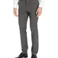 Calça social masculina Kenneth Cole Reaction com estampa xadrez micro elástica e corte skinny pied-de-poule, frente lisa, cinza, tamanho 34x32