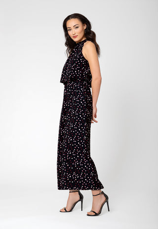 Macacão feminino Leota Skyler estampado Halter preto tamanho pequeno