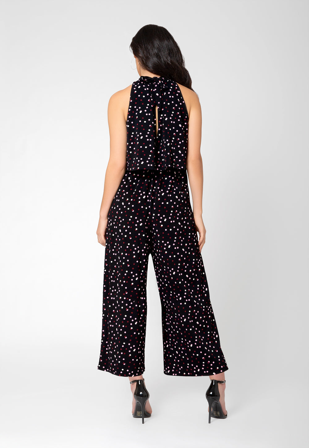 Macacão feminino Leota Skyler estampado Halter preto tamanho pequeno