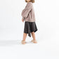 Omamimini - Faux Leather Hi-Low Pleated Skirt