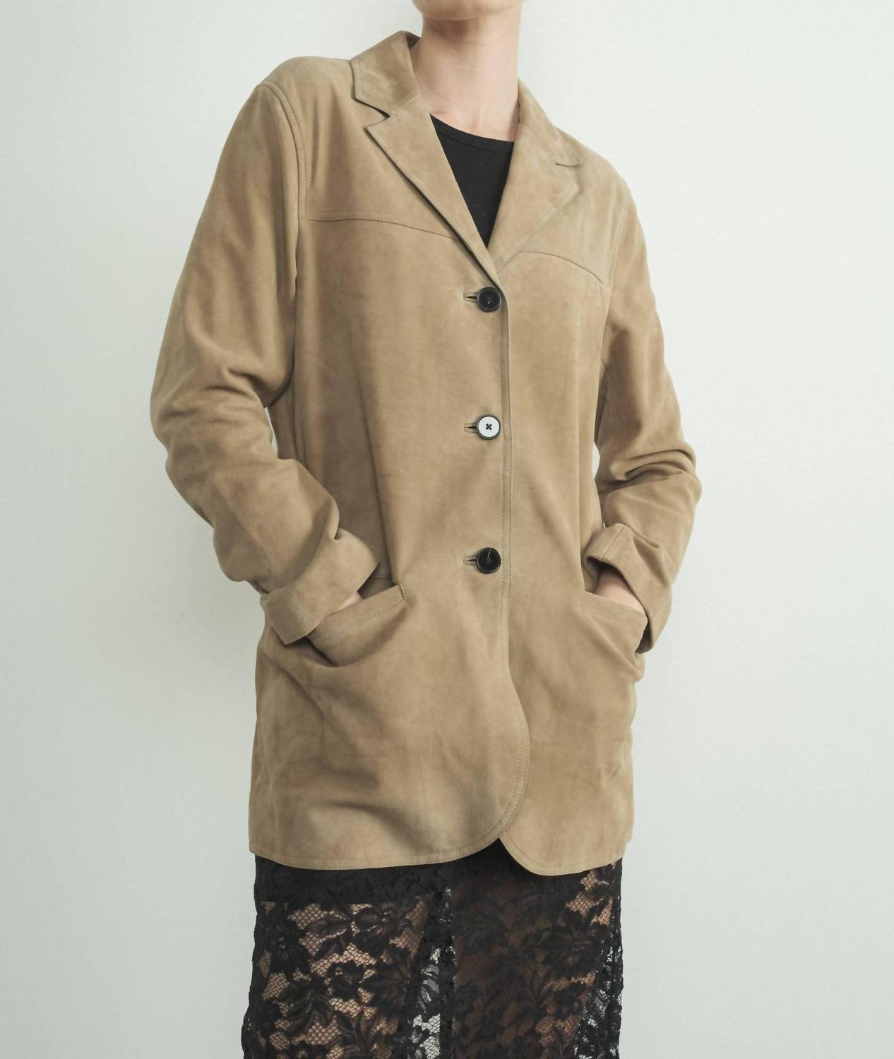 Aaron & Amber - Faux Suede Blazer