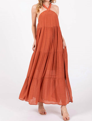 Lista de desejos - Vestido longo com alças finas e camadas
