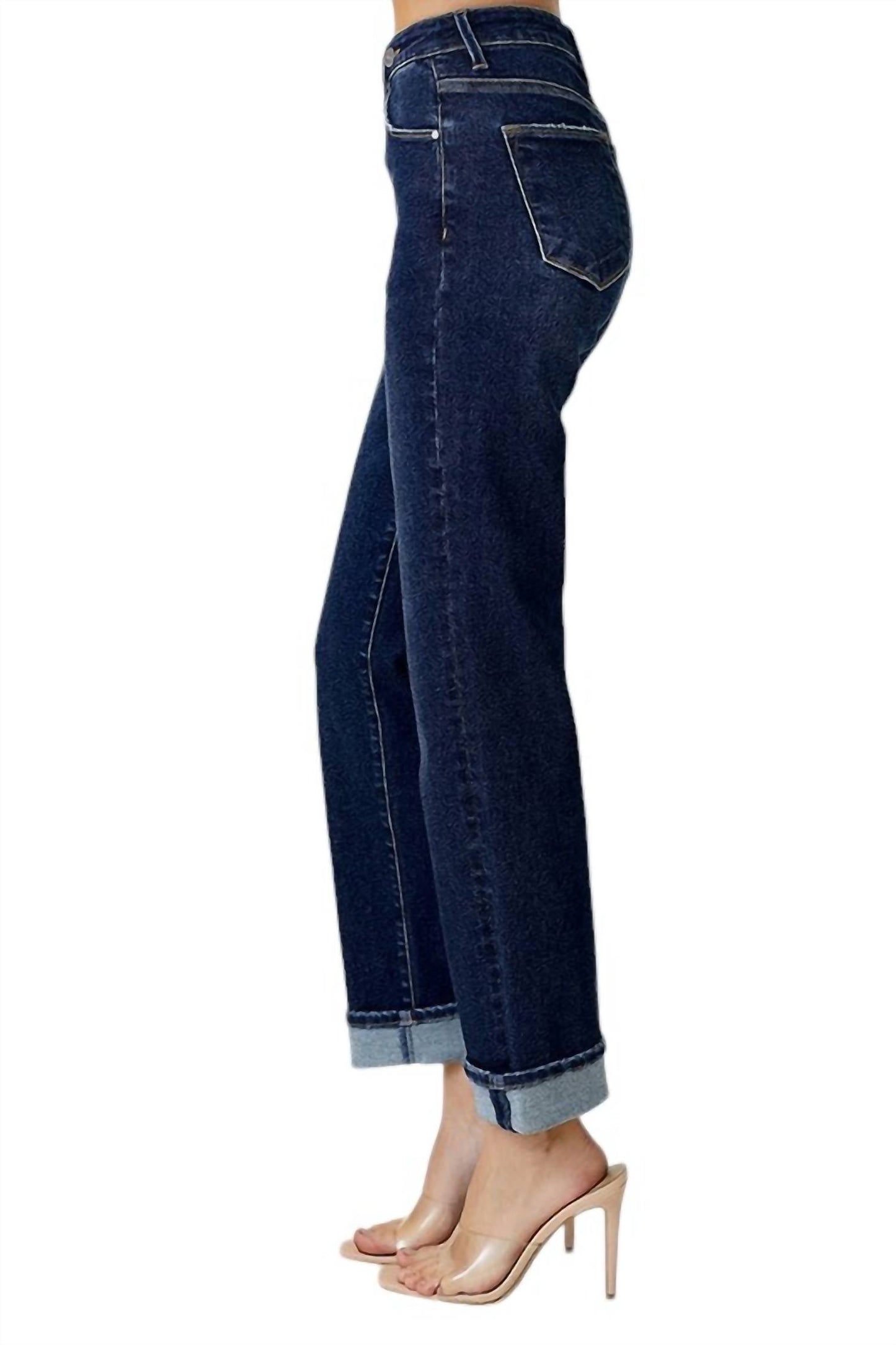 Risen - High Rise Straight Leg with Cross Over Waistband