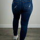 Judy Blue - Women's High Rise Button Fly Cuffed Skinny Jeans