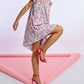 Molly Bracken - Printed Ruffle Sleeve Shirt Dress