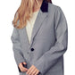 &Merci - Contrast Lapel Collar Houndstooth Blazer