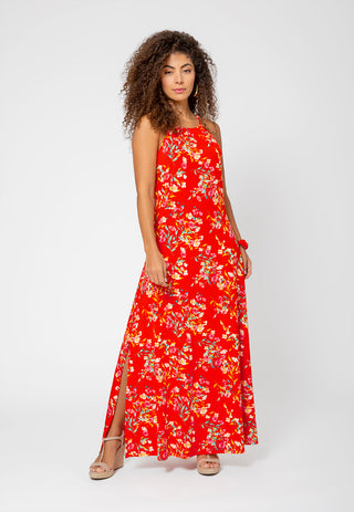 Leota Women's Cameron Maxi Dress in Watercolor Floral Grenadine Lord & Taylor Red Size XL