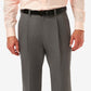 Calça social Haggar Cool 18 Pro Classic Fit, cintura expansível, plissada, elástica, tamanho cinza, 42x29