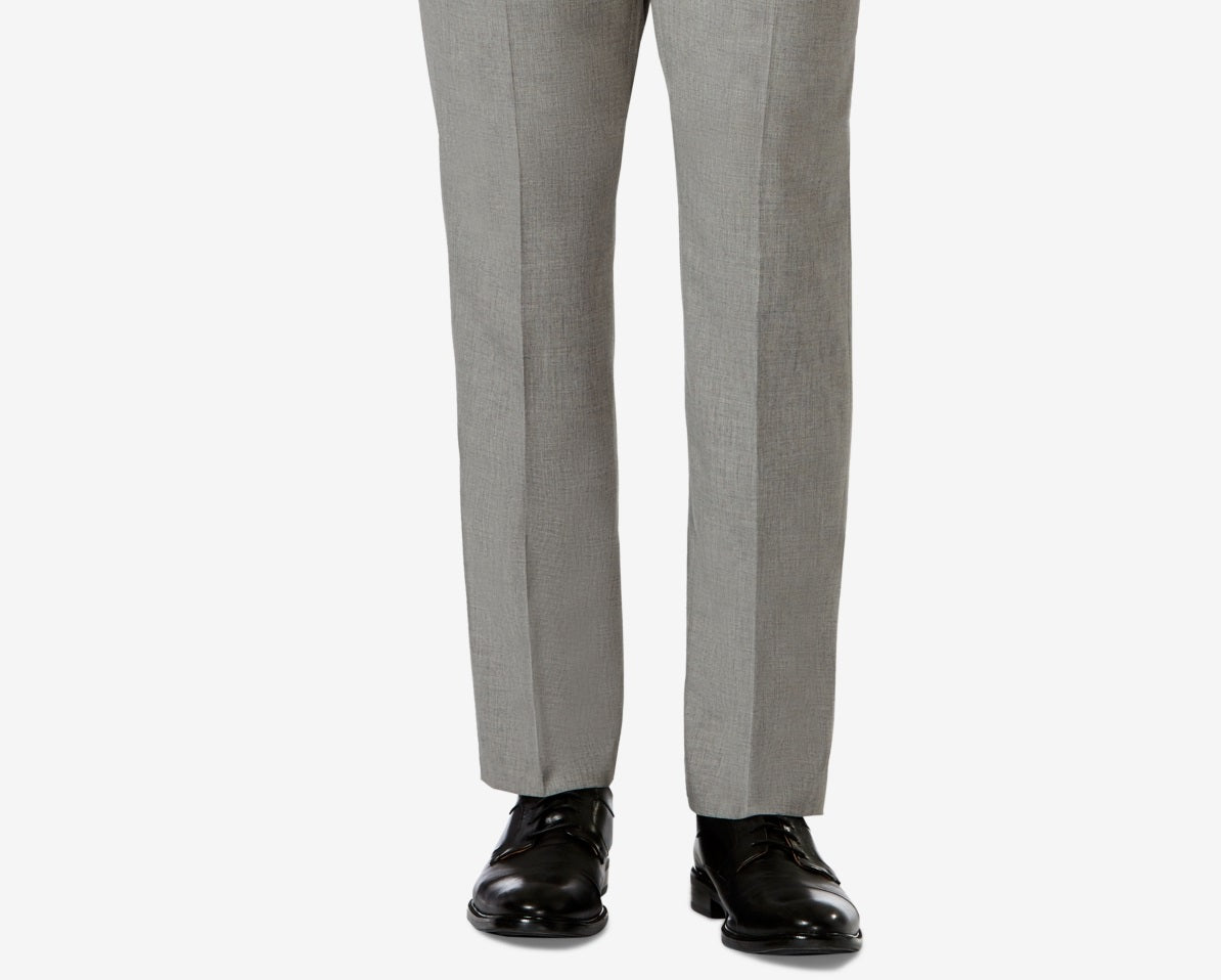 Calça social Haggar masculina slim fit com elasticidade em 4 direções e frente plana, cinza, tamanho 32x32