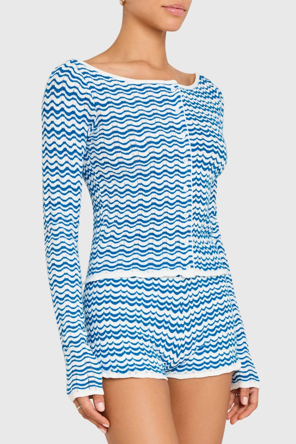 Amanda Uprichard - Breezy Long Sleeve Striped Cardigan