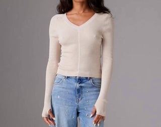 Colorush - Skinny Rib V Neck Sweater