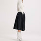 Theo The Label - Women's Theia Striped Taffeta Pleated Midi Skirt