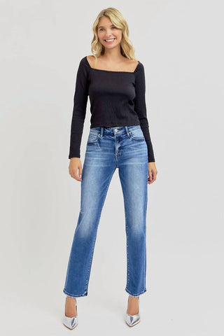 Risen - Calça Jeans Cônica de Cano Médio