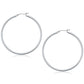 10k White Gold Polished Hoop Earrings (50 mm)