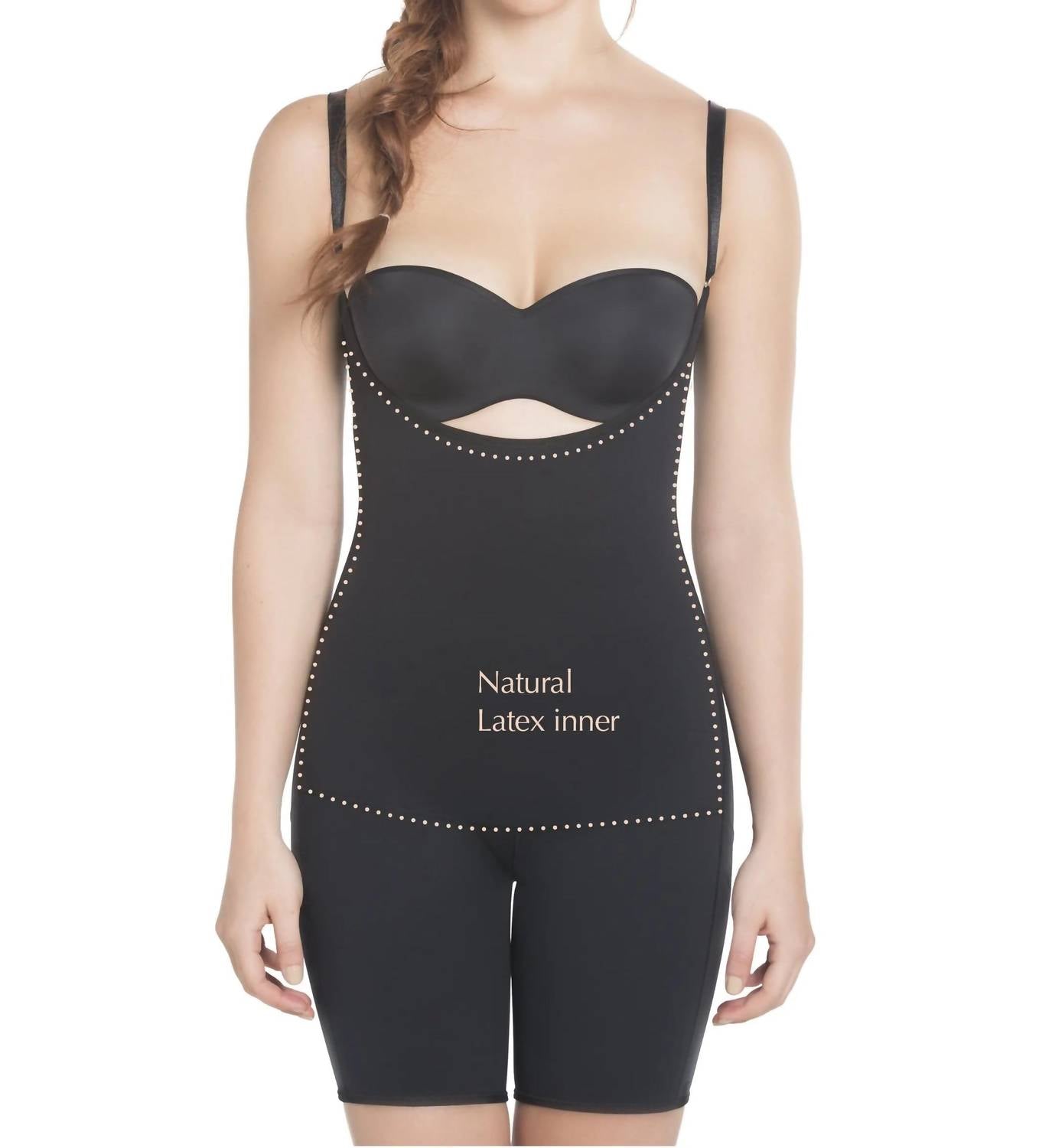 Siluets - Slimming Braless Mid-thigh Body Shaper With Latex