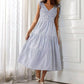 Noaboa - Smocked Tiered Ruffle Midi Dress