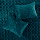 3 Piece Velvet Quilt Set Teal Full/Queen
