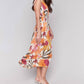 Charlie B - Printed Sleeveless V-neck Dress With Ruching At Empire Waist