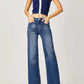 Risen - Frayed Hem Wide Leg Jeans