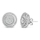 14K Gold 1 3/8 Cttw Diamond Cluster and Double Halo Stud Earring (G-H Color, SI1-SI2 Clarity)
