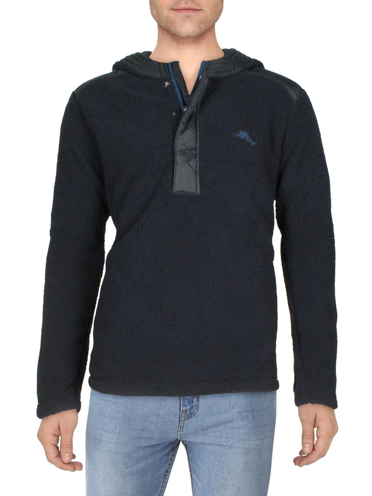 Tommy Bahama Masculino Anchor Bay Quarter Zip Hoodie Azul Tamanho Grande