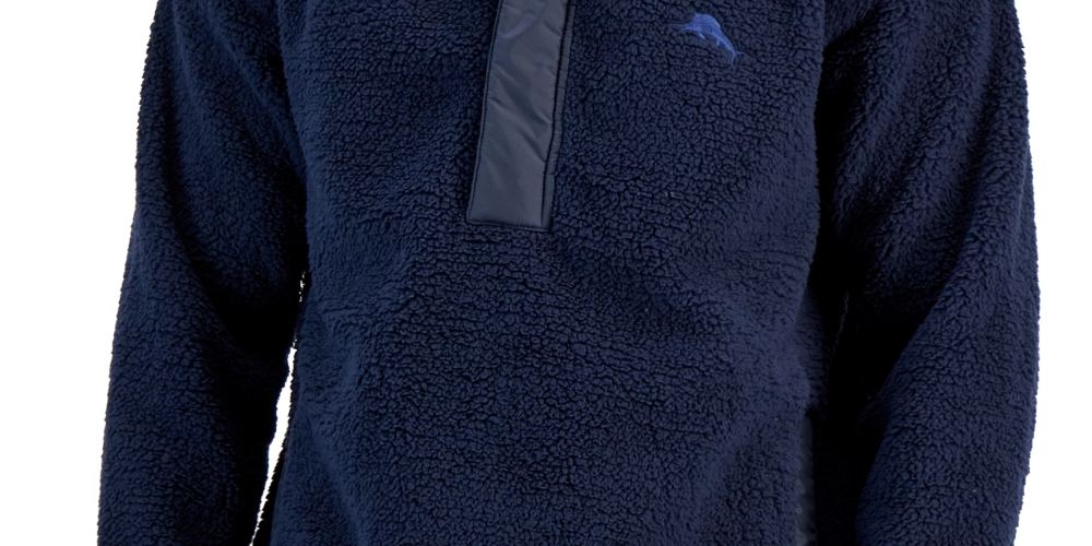 Tommy Bahama Masculino Anchor Bay Quarter Zip Hoodie Azul Tamanho Grande