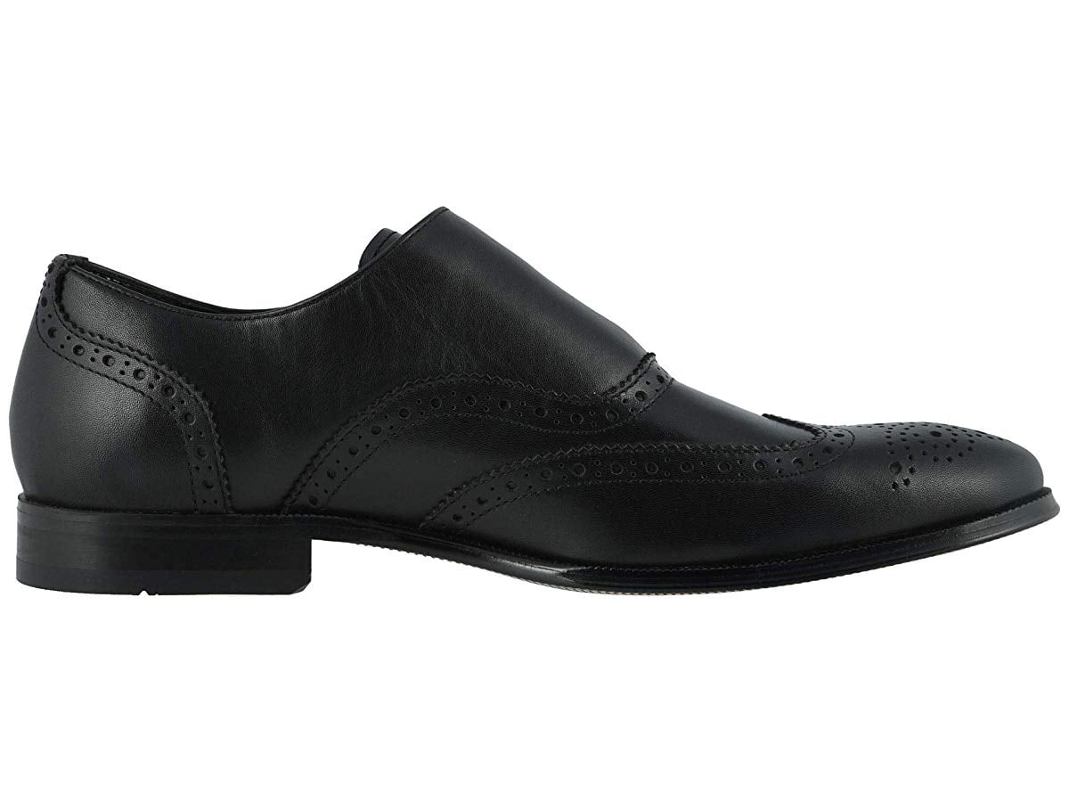 Florsheim Jetson Wing Tip Single Monk Strap Preto Liso Tamanho 12D