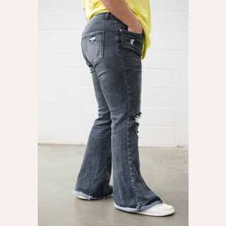 Risen - Calça Jeans Flare Cintura Média