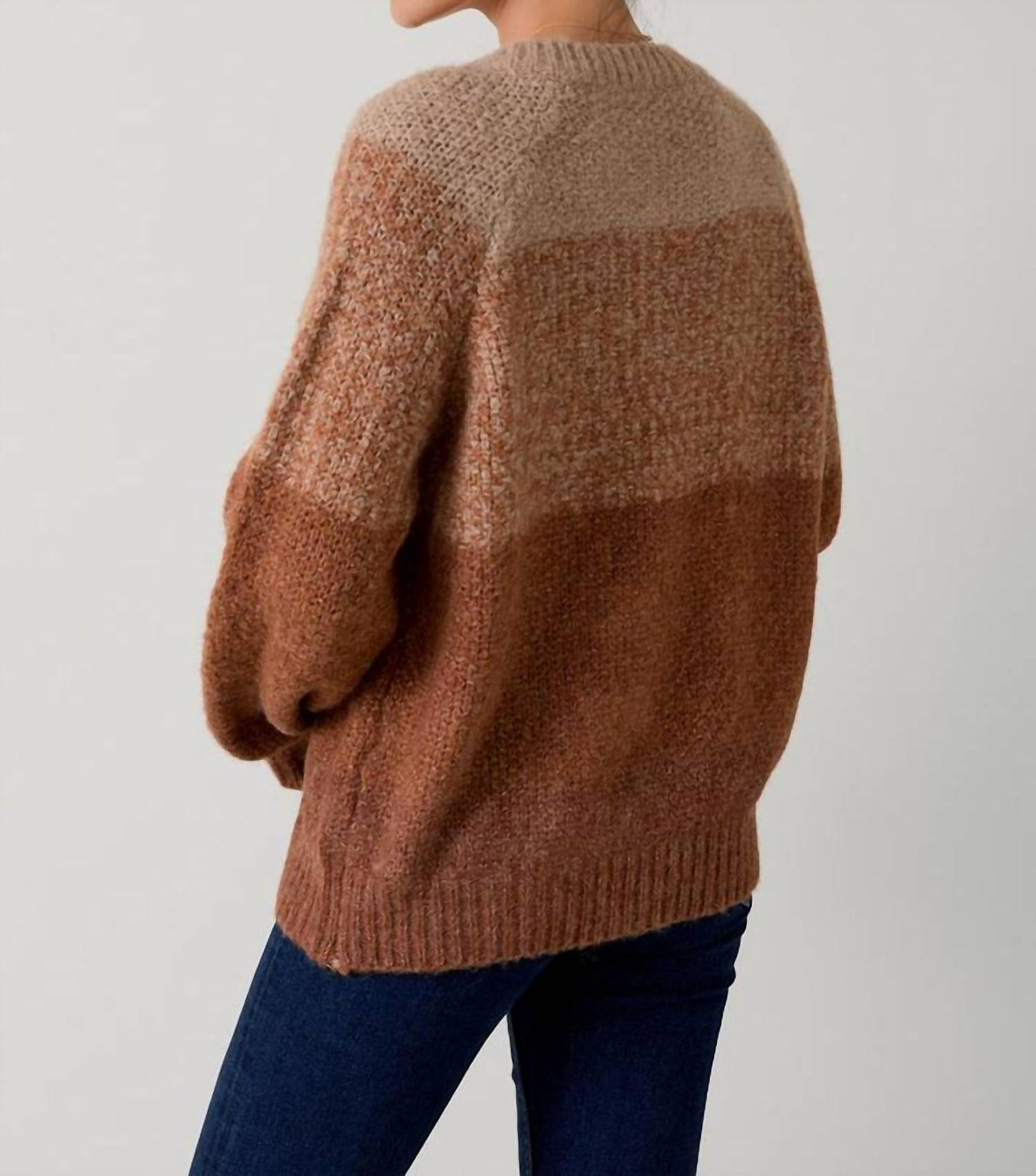 Sunday - Embroidered Button Gradient Cardigan