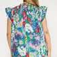 Entro - Floral Ruffle Sleeve Top - Plus