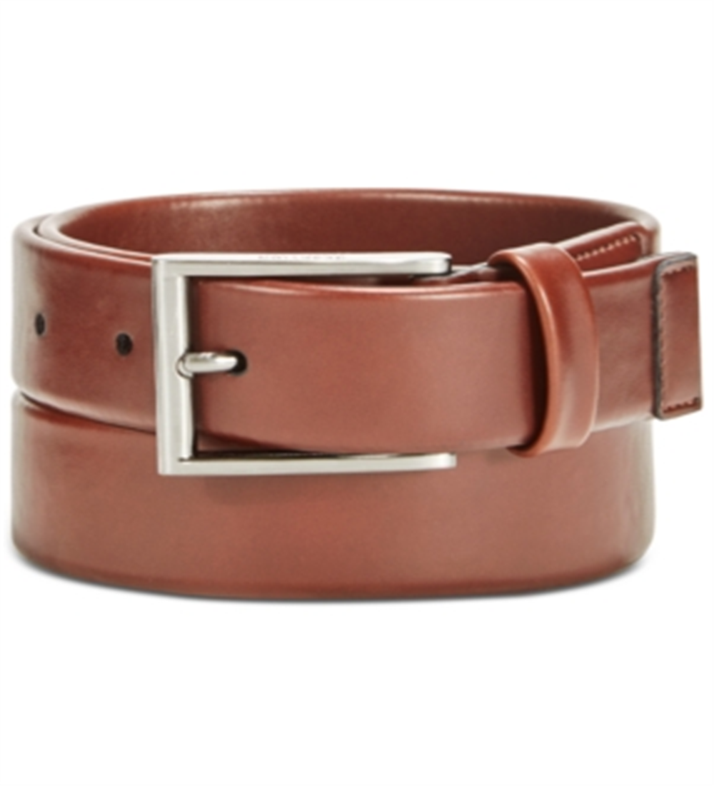 Cinto casual tubular elástico masculino Kenneth Cole Reaction marrom tamanho grande