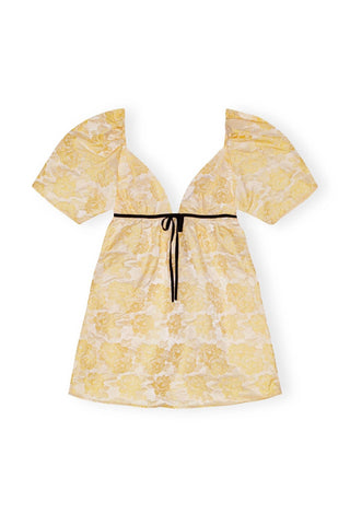 Ganni - Vestido curto em jacquard botânico