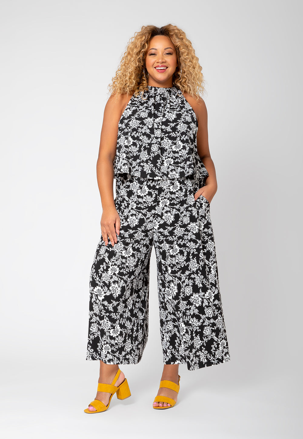 Macacão floral Skyler feminino Leota preto