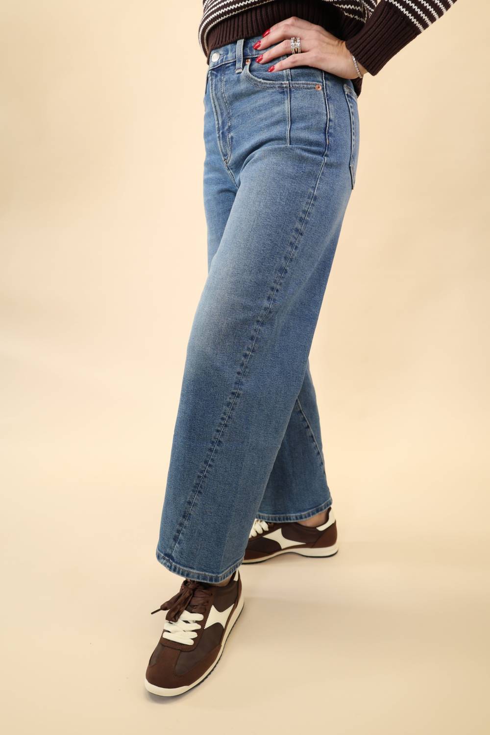 Pistola - Kyra Ankle High Rise Bowed Leg Jeans
