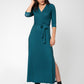 Vestido longo feminino Leota Perfect Wrap azul tamanho M