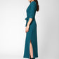 Vestido longo envelope perfeito feminino Leota verde