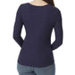 Blusa feminina Anne Klein Koney Ballet manga comprida com estampa de envelope falso, azul, tamanho médio