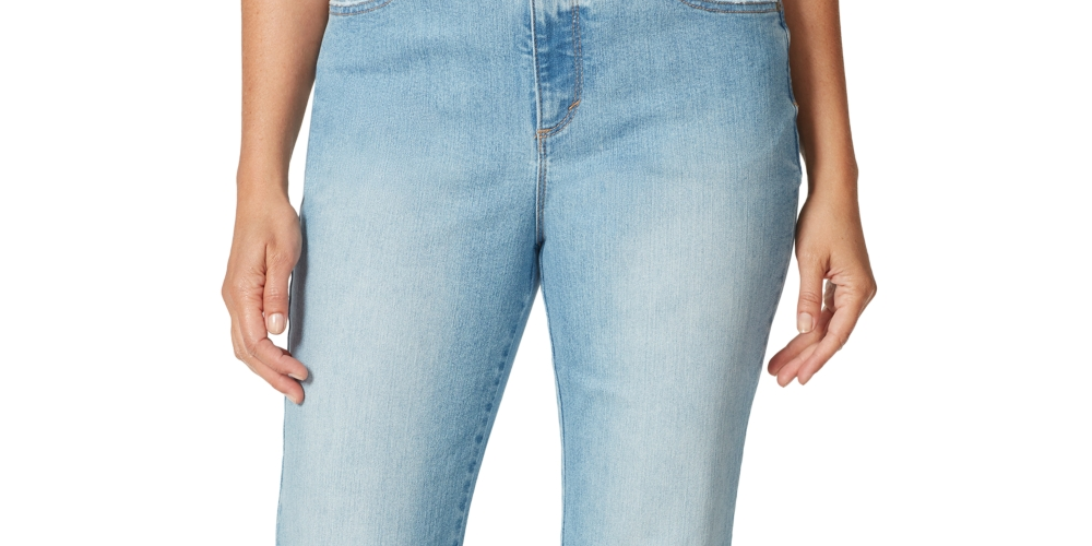 Calça jeans feminina Gloria Vanderbilt Amanda Classic Rise Released Hem Bootcut, azul, tamanho 4