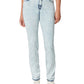 Calça jeans feminina Gloria Vanderbilt com zíper e bolsos, bainha crua, lavagem ácida, perna reta, azul, tamanho 14