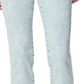 Calça jeans feminina Gloria Vanderbilt com zíper e bolsos, bainha crua, lavagem ácida, perna reta, azul, tamanho 14
