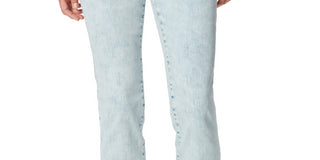 Calça jeans feminina Gloria Vanderbilt com zíper e bolsos, bainha crua, lavagem ácida, perna reta, azul, tamanho 14