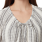 Anne Klein Pulôver texturizado feminino com logo e listras, manga curta, gola redonda, tamanho extragrande